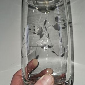 Elegant Etched Glass Vase